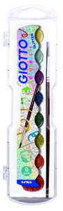 ACUARELAS GIOTTO GLITTER 30 mm ESTUCHE 8