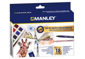 ACUARELAS MANLEY SKETCH SET de 18
