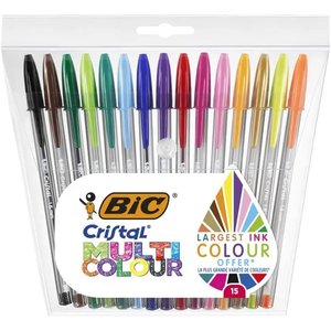 BOLIG.BIC CRISTAL MULTIC. BOLSA 15 UD.