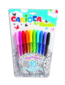 BOLIGRAFO CARIOCA FIORELLA FLUO est.10