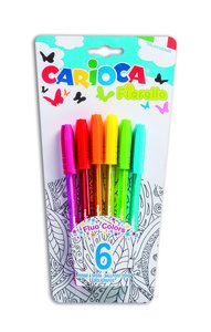 BOLIGRAFO CARIOCA FIORELLA FLUO est.6