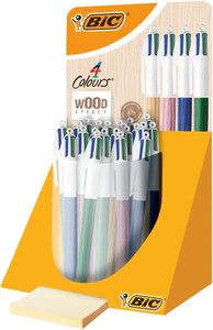 BOLIGRAFO BIC 4 COL. WOOD EXP.30