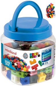 BOTE DE 100 CUBOS ENCAJABLES 2cm