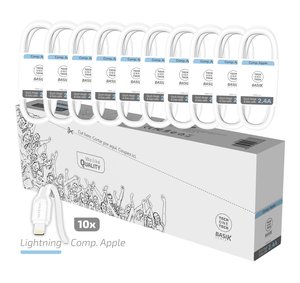 CABLE TECHONE USB-LIGHTNING 1 m. P/10