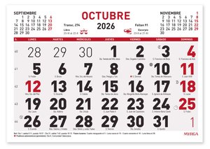 CALENDARIO MYRGA MENSUAL 21x15