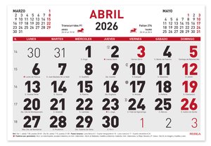CALENDARIO MYRGA MENSUAL 30x21