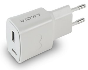 CARGADOR GROOVY PARED USB+USB-C 3,1A