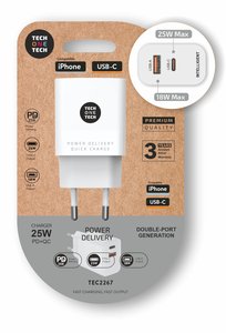 CARGADOR TECHONE DOBLE USB-C/USB-A