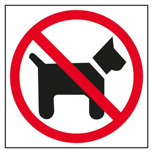 CARTEL ADHESIVO APLI 114X114 PROH.PERROS