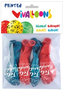 GLOBO FELIZ NAVIDAD 5 CARAS BOLSA DE 8
