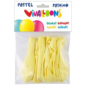GLOBO  PASTEL AMARILLO CLARO BOLSA DE 10