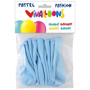 GLOBO  PASTEL AZUL CLARO BOLSA DE 10