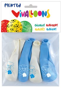 GLOBO OSITO AZUL/BLANCO BOLSA DE 8