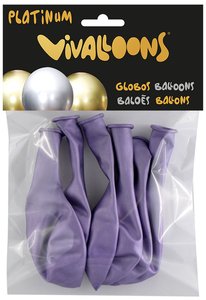 GLOBO PLATINUM LILA BOLSA DE 6