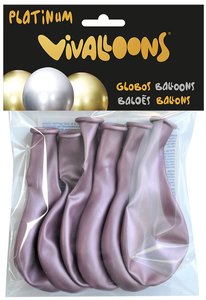 GLOBO PLATINUM ROSA BOLSA DE 6