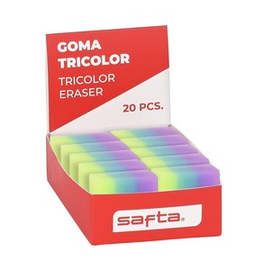 GOMA BORRAR SAFTA PVC TRICOLOR EXP.20