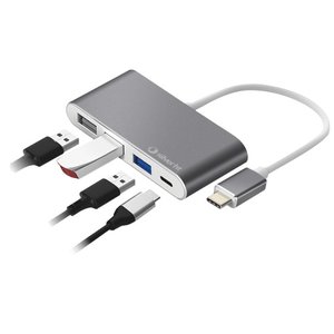 HUB SILVER HT USB-C A 4 EN 1