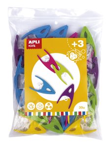 JUEGO EDUC. APLI PINZAS DE PLASTICO 30 U