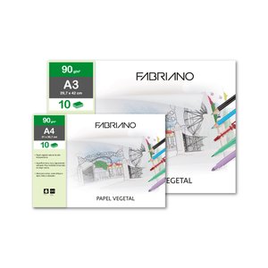 LAMINA PAPEL VEGETAL FABRIANO A3 B/12