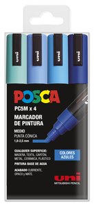 ROTUL.UNI-POSCA PC-5M  COL. AZULES B/4