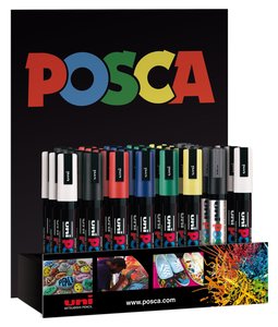 ROTUL.UNI-POSCA PC-5M EXPOSITOR de 36