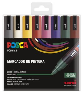 ROTUL.UNI-POSCA PC-5M COL.OSC. E/8