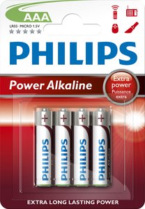 PILAS PHILIPS LR03 SUPER ALCALINA B/4