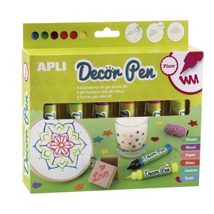 PINTURA 3D APLI DECOR PEN ESTUCHE de 6