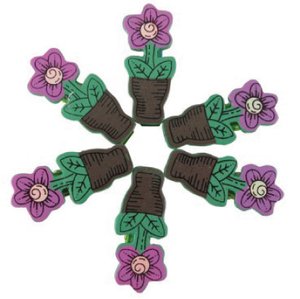 PINZAS SMART MADERA MACETA FLORES PACK 6