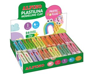 PLASTILINA ALP. PASTEL/FLUOR C.24 SURT.