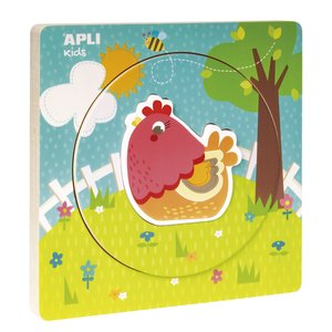 PUZZLE EDUCATIVO APLI CAPAS GALLINA