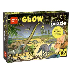 PUZZLE APLI GLOW IN THE DARK DINOS. 60pz