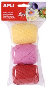 RAFIA APLI NATURAL 30 m COL. CANDY B/3