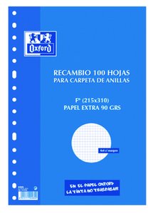 RECAMBIO OXF. Fº 100H 16 TAL. CD.4 AZUL