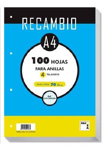 RECAMBIO PACSA A4 100h 4 TAL. CD.4