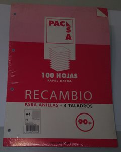 RECAMBIO PACSA A4 100h 90g 4 TAL. MM.