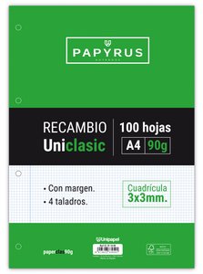 RECAMBIO PAPYRUS A4 100h 4 TAL.CD.3 C/M