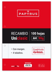 RECAMBIO PAPYRUS A4 100h 4 TAL.CD.4 C/M