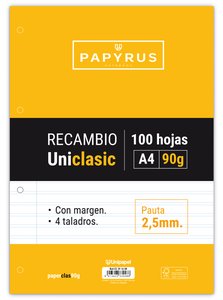 RECAMBIO PAPYRUS A4 100h 4 TAL.P2.5 C/M