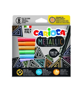 ROTUL.CARIOCA TINTA METALLIC FINE C/8