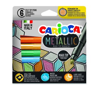 ROTUL.CARIOCA TINTA METALLIC MAXI C/6