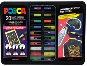 ROTUL.UNI-POSCA CAJA METALICA 20 GRO