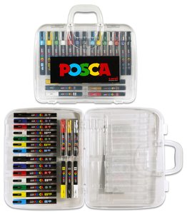 ROTUL.UNI-POSCA MALETA PLASTICO 20 SURT.