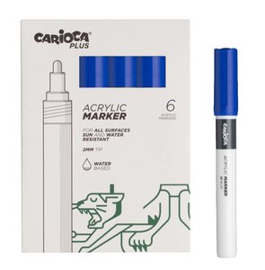 ROTUL.ACRILICO CARIOCA PLUS CAJA 6 AZUL