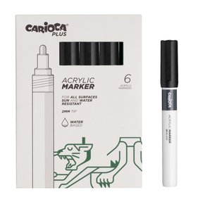 ROTUL.ACRILICO CARIOCA PLUS CAJA 6 NEGRO