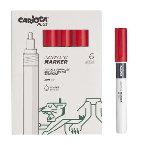 ROTUL.ACRILICO CARIOCA PLUS CAJA 6 ROJO