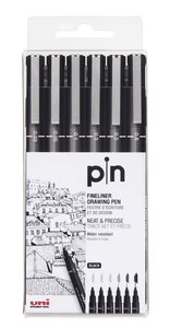 ROTUL.UNI PIN CALIBRADO NEGRO B/6