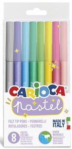 ROTUL.CARIOCA LAVABLE PASTEL CAJA 8