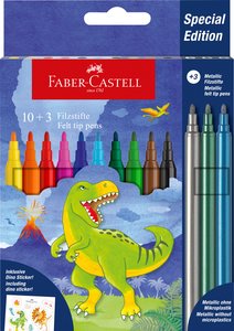 ROTULADOR FABER DINOSAURIOS E/10+3