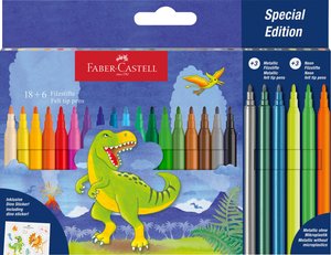 ROTULADOR FABER DINOSAURIOS E/18+6